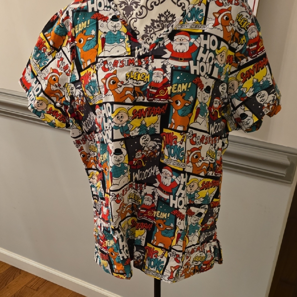 Colorful Cartoon Print Women's Top